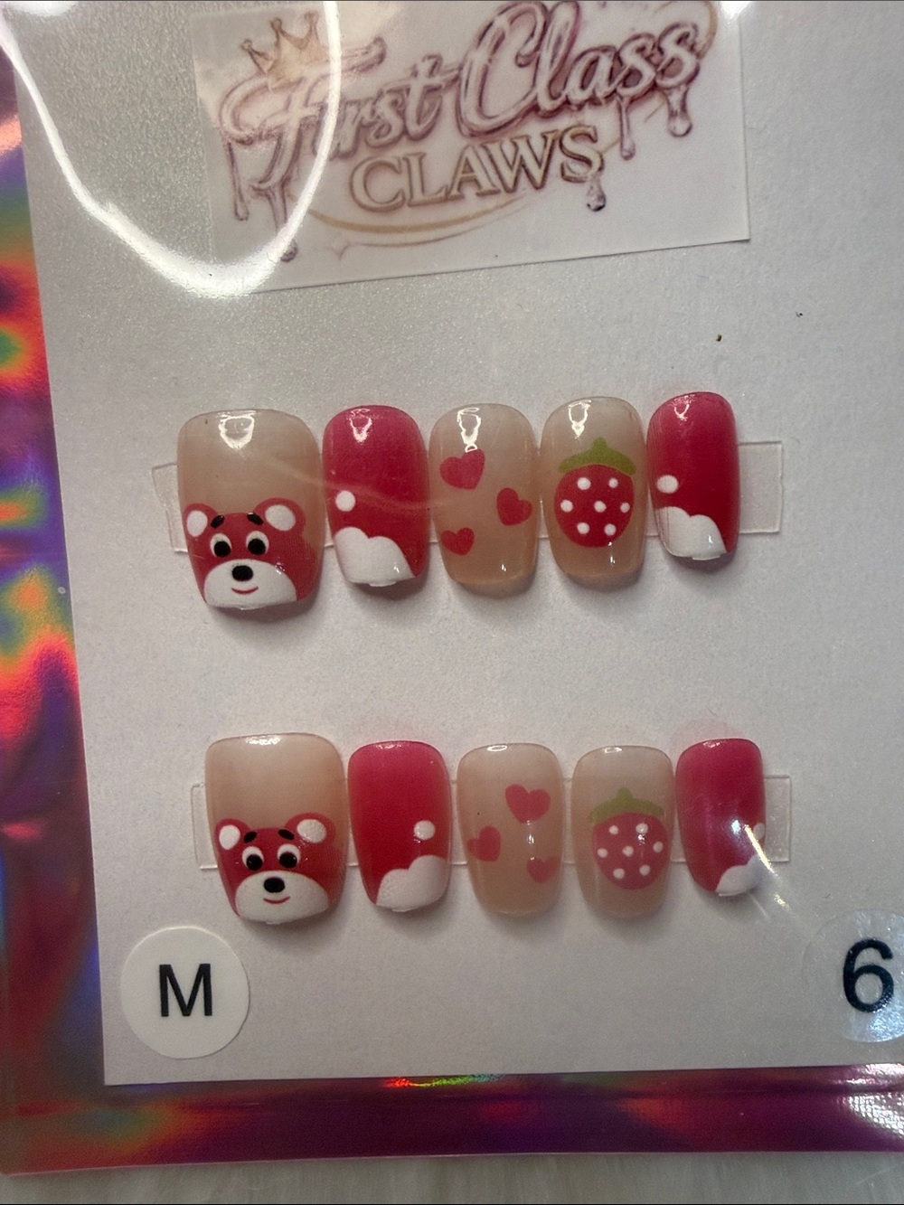 Lotso Strawberry Bear Press-on Nail Set